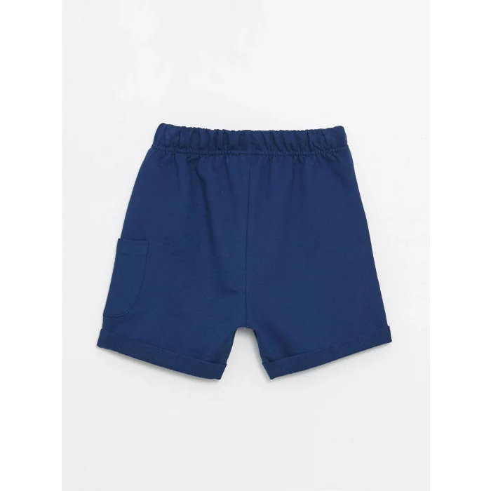 LCW Kids Turuncu Bisiklet Yaka Baskılı Erkek Bebek Tişört ve Şort 2li Takım