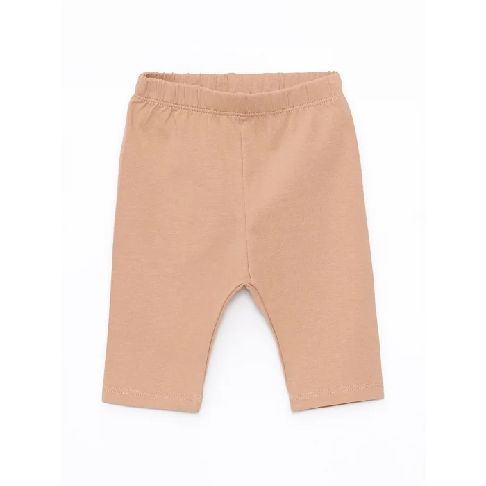 LCW baby Ekru Bisiklet Yaka Çiçek Desenli Kız Bebek Bluz ve Tayt 2li Takım