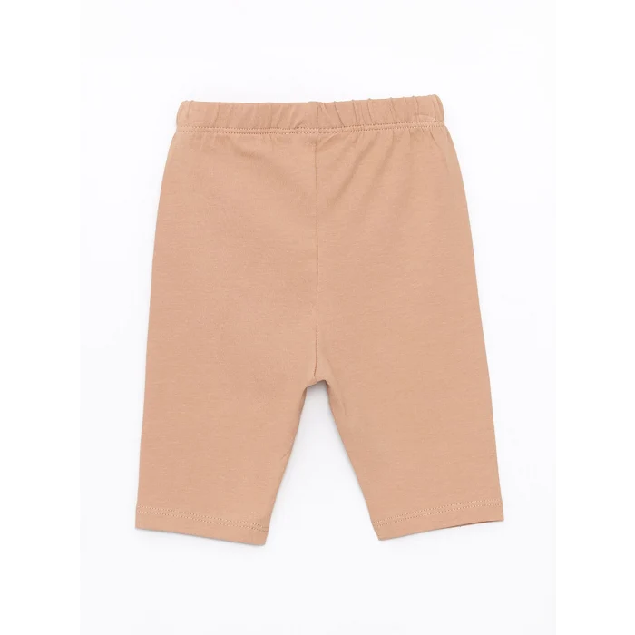 LCW baby Ekru Bisiklet Yaka Çiçek Desenli Kız Bebek Bluz ve Tayt 2li Takım