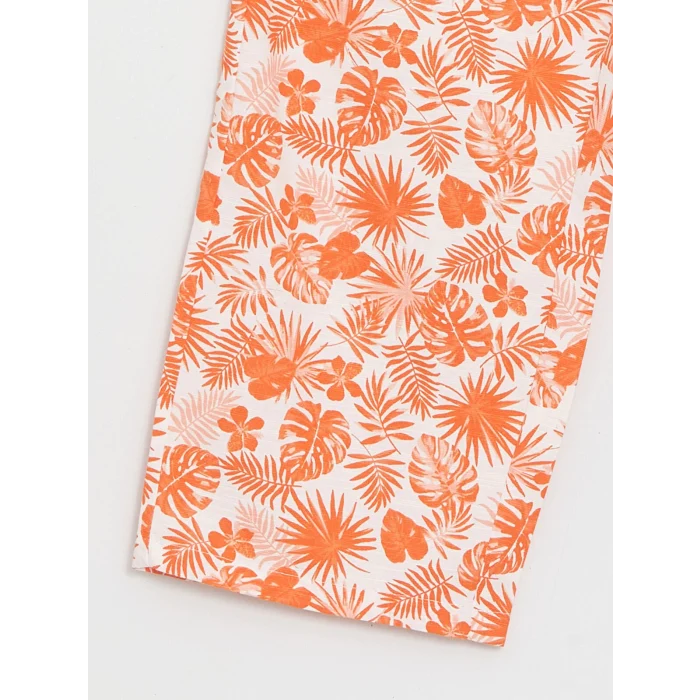 LCW Kids Pembe Beli Lastikli Çiçekli Kız Çocuk Pantolon