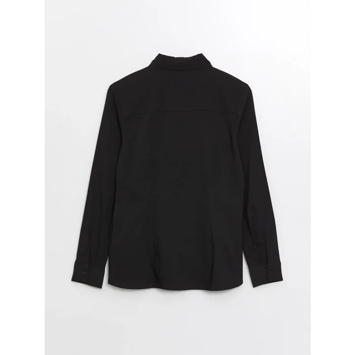 LCWAIKIKI Classic Siyah Düz Uzun Kollu Kadın Gömlek