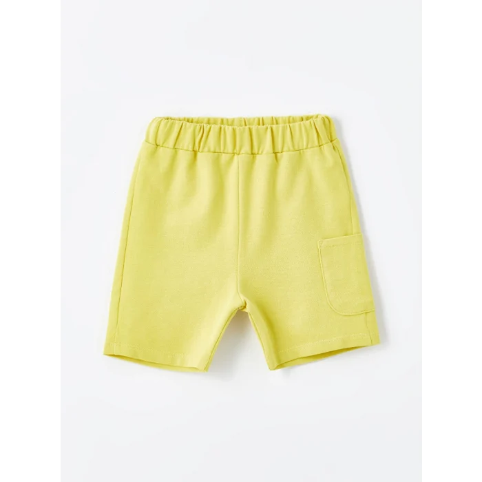 LCW Kids Ekru Bisiklet Yaka Kısa Kollu Baskılı Erkek Bebek Tişört ve Şort 2li Takım