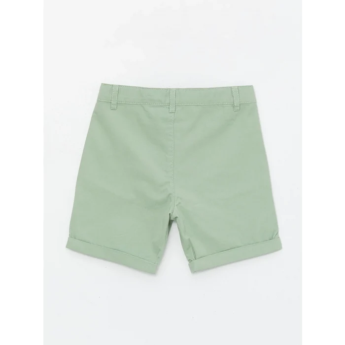 LCW Kids Bej Kısa Kollu Baskılı Erkek Bebek Gömlek ve Şort 2li Takım