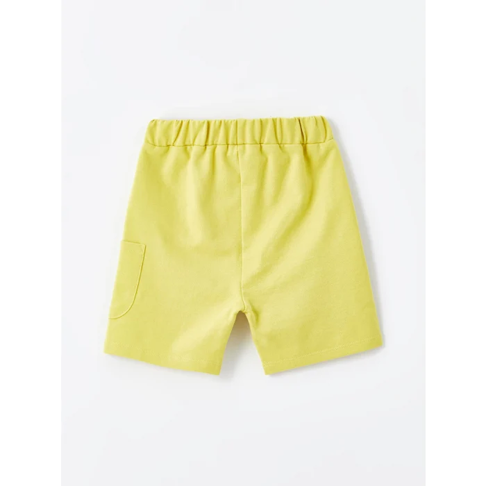 LCW Kids Ekru Bisiklet Yaka Kısa Kollu Baskılı Erkek Bebek Tişört ve Şort 2li Takım