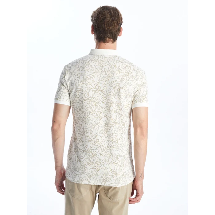 SOUTHBLUE Ekru Hakim Yaka Kısa Kollu Desenli Erkek Tişört