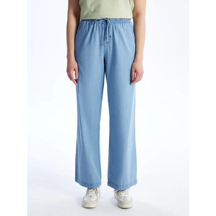 LCWAIKIKI Classic Bej Wideleg Kadın Jean Pantolon