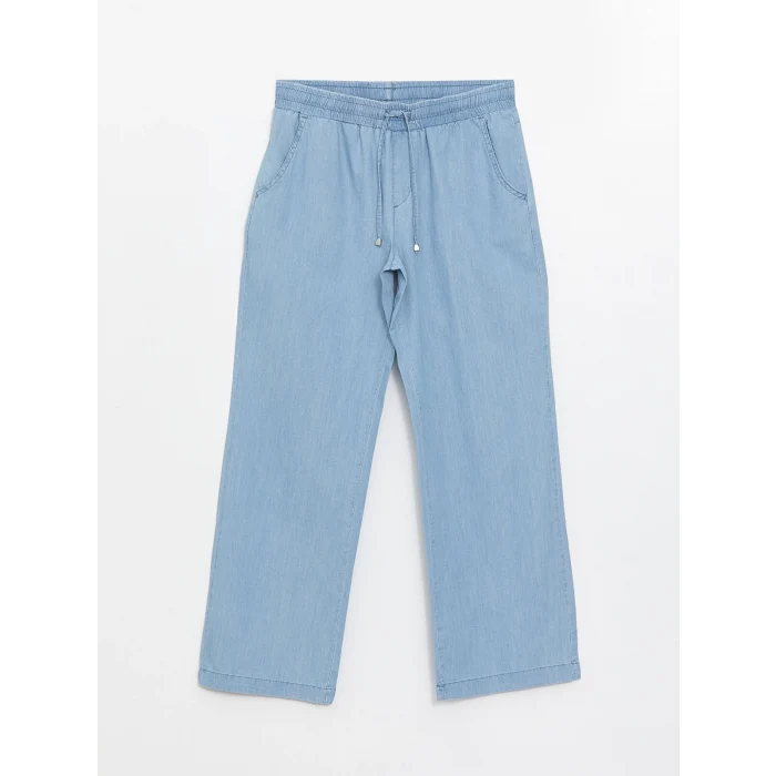 LCWAIKIKI Classic Bej Wideleg Kadın Jean Pantolon