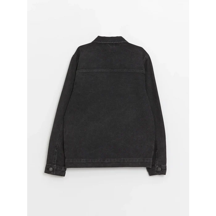 LCW Kids Siyah Gömlek Yaka Erkek Çocuk Jean Ceket