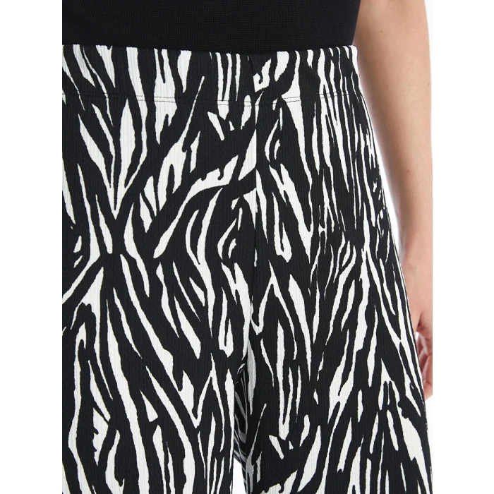 LCWAIKIKI Basic Siyah Beli Lastikli Desenli Kadın Kapri