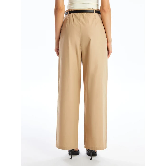 LCW Vision Kahverengi Beli Kemerli Rahat Kalıp Kadın Pantolon