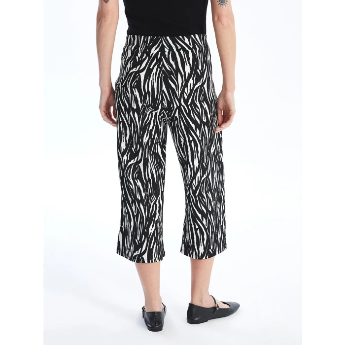 LCWAIKIKI Basic Siyah Beli Lastikli Desenli Kadın Kapri