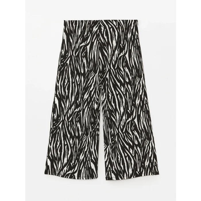 LCWAIKIKI Basic Siyah Beli Lastikli Desenli Kadın Kapri