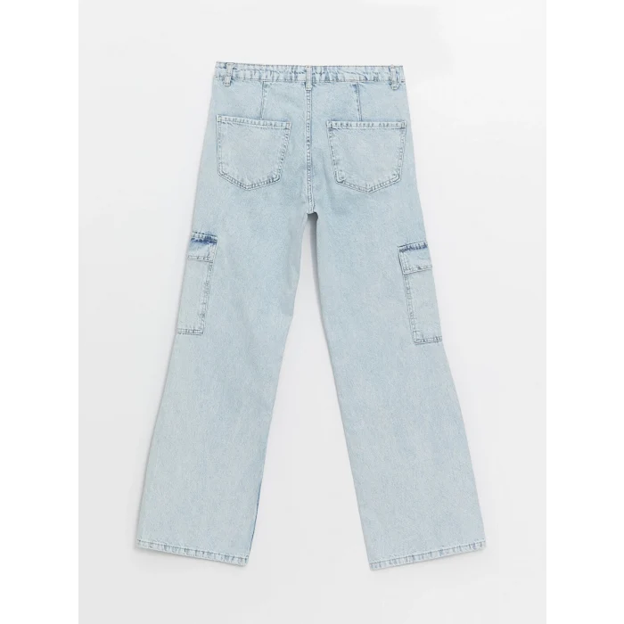 LCW Jeans Indigo Wideleg Kadın Kargo Jean Pantolon