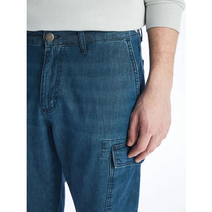 LCW Jeans Yeşil Standart Kalıp Erkek Jean Bermuda Şort