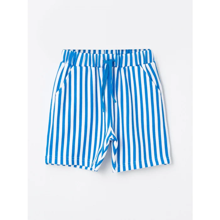 LCW Kids Beyaz Bisiklet Yaka Kısa Kollu Baskılı Erkek Bebek Tişört ve Şort 2li Takım