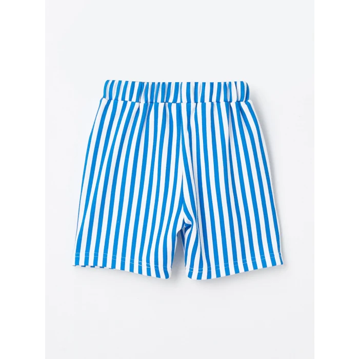 LCW Kids Beyaz Bisiklet Yaka Kısa Kollu Baskılı Erkek Bebek Tişört ve Şort 2li Takım