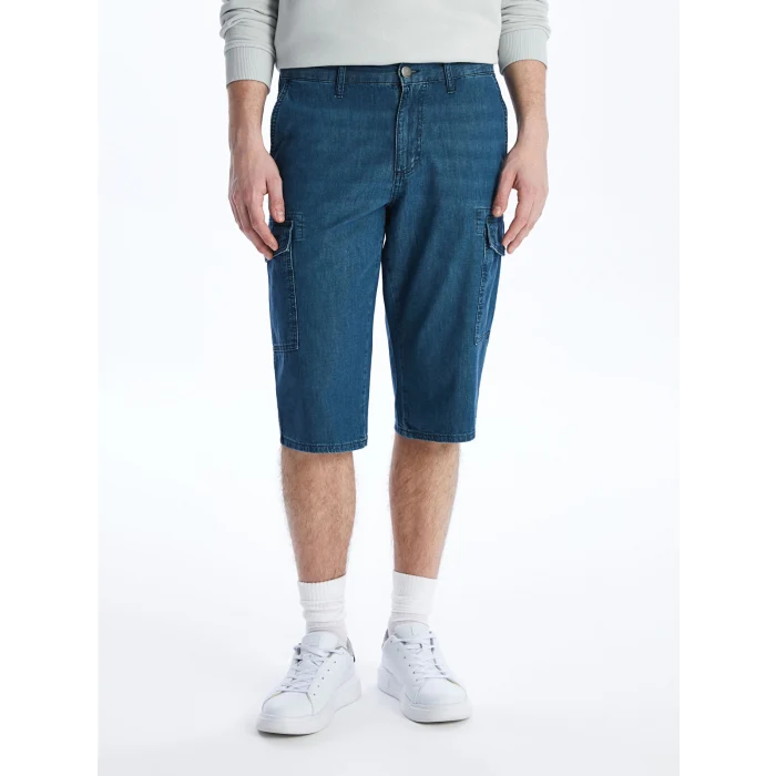 LCW Jeans Yeşil Standart Kalıp Erkek Jean Bermuda Şort