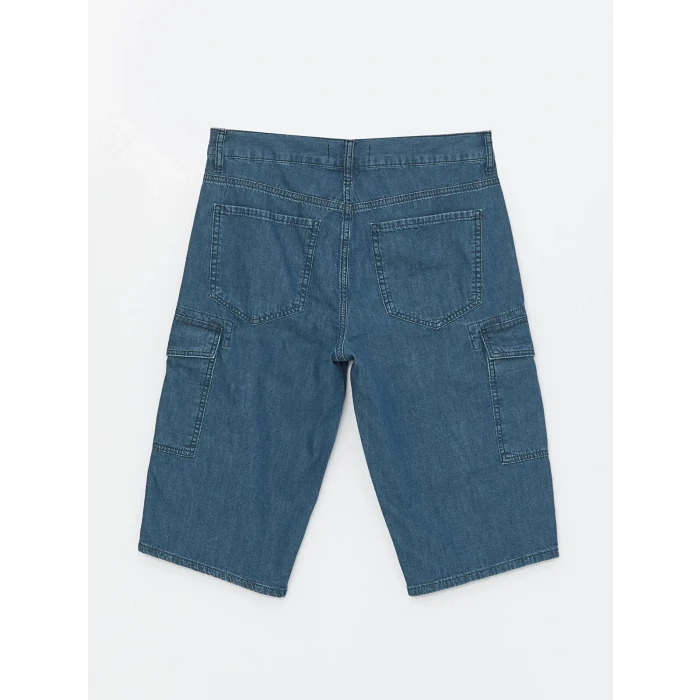 LCW Jeans Yeşil Standart Kalıp Erkek Jean Bermuda Şort