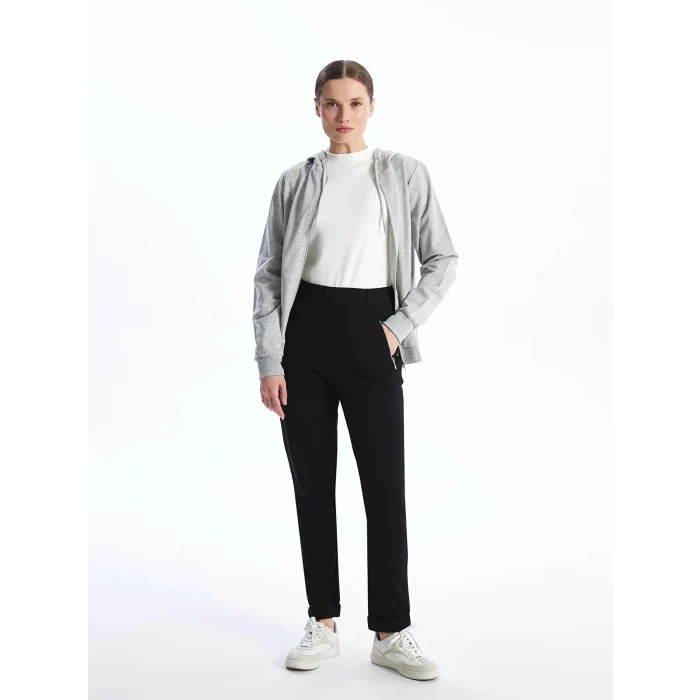 LCWAIKIKI Basic Siyah Kadın Beli Lastikli Düz Eşofman Altı