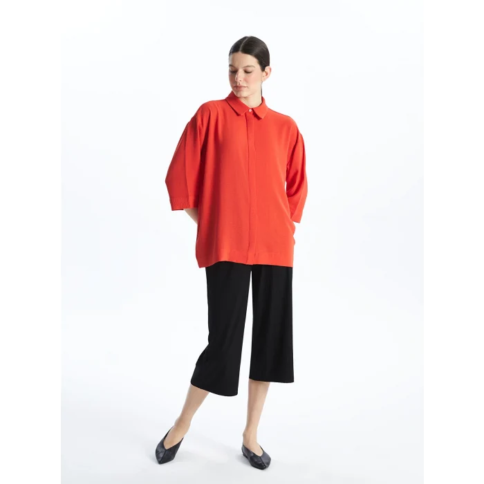 LCWAIKIKI Basic Siyah Kadın Beli Lastikli Düz Kapri