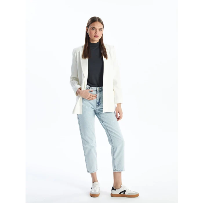 LCW Modest Indigo Mom Fit Kadın Jean Pantolon