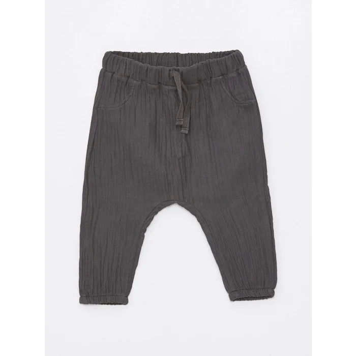 LCW baby Ekru Bisiklet Yaka Erkek Bebek Tişört ve Pantolon 2li Takım