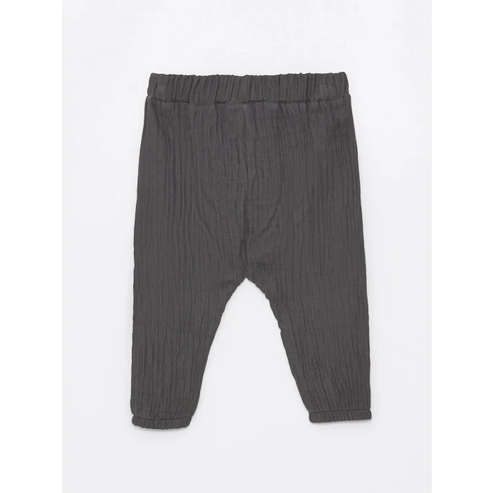 LCW baby Ekru Bisiklet Yaka Erkek Bebek Tişört ve Pantolon 2li Takım