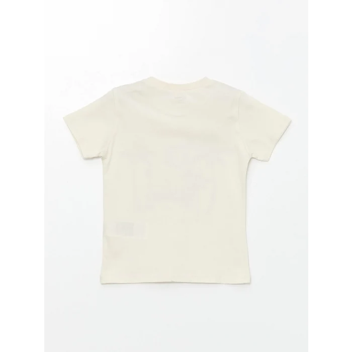 LCW Kids Turuncu Bisiklet Yaka Kısa Kollu Baskılı Erkek Bebek Tişört 2li