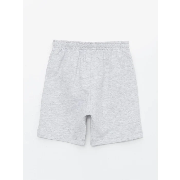 LCW Kids Mavi Bisiklet Yaka Baskılı Erkek Bebek Tişört ve Şort 2li Takım