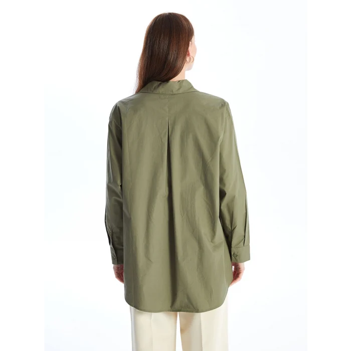 LCWAIKIKI Classic Yeşil Düz Oversize Kadın Gömlek Tunik