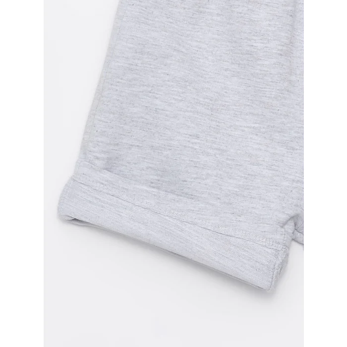 LCW Kids Mavi Bisiklet Yaka Baskılı Erkek Bebek Tişört ve Şort 2li Takım