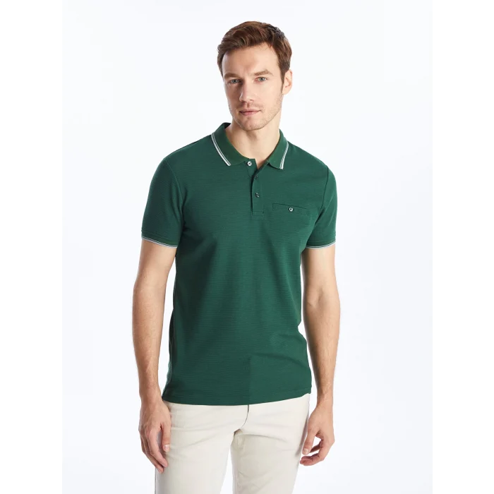 LCWAIKIKI Classic Yeşil Polo Yaka Kısa Kollu Erkek Tişört