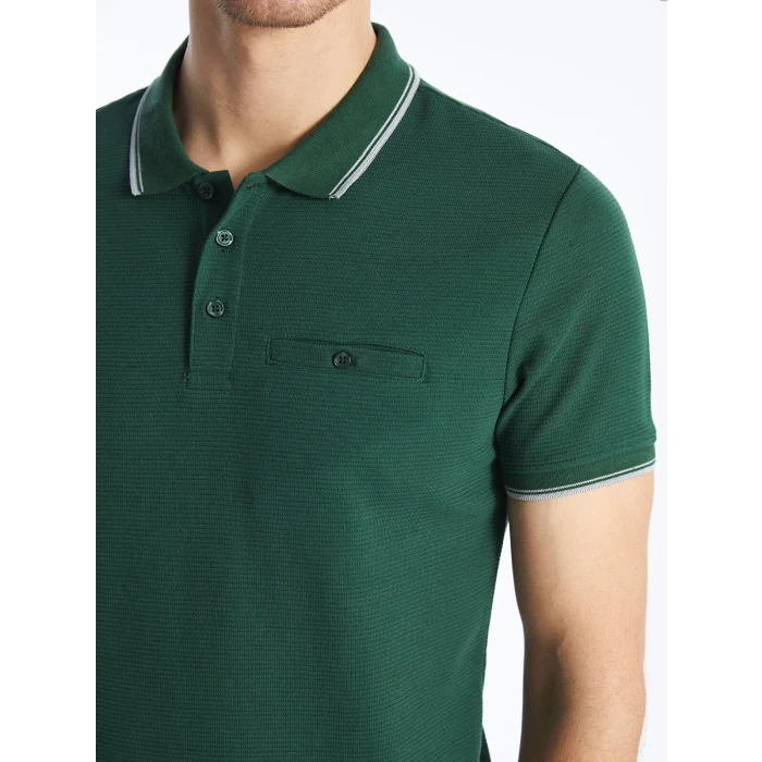 LCWAIKIKI Classic Yeşil Polo Yaka Kısa Kollu Erkek Tişört