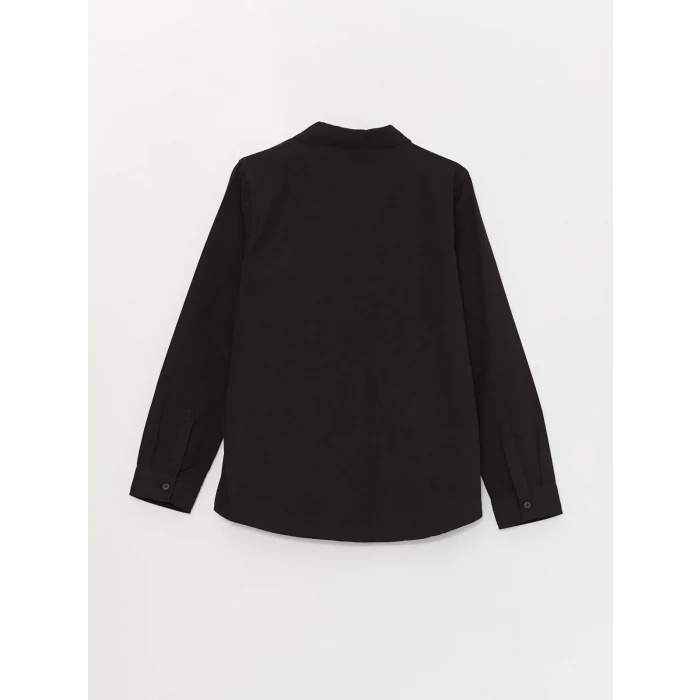 LCW Kids Siyah Basic Uzun Kollu Erkek Çocuk Gömlek