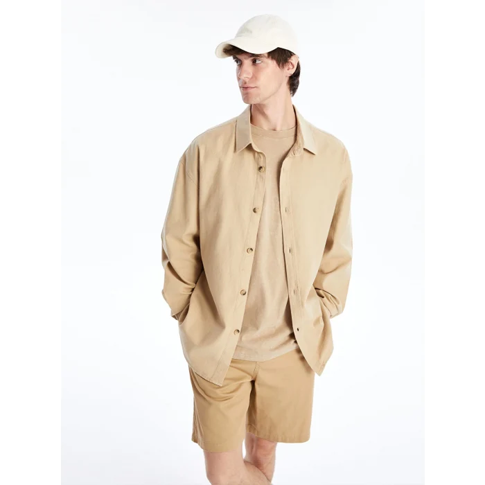 XSIDE Bej Rahat Kalıp Uzun Kollu Erkek Gömlek
