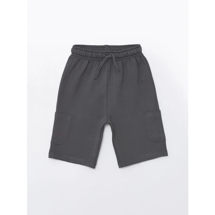 LCW Kids Bej Bisiklet Yaka Kısa Kollu Baskılı Erkek Bebek Tişört ve Şort 2li Takım