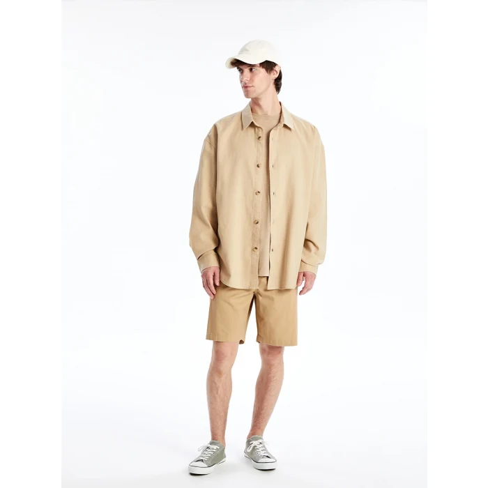 XSIDE Bej Rahat Kalıp Uzun Kollu Erkek Gömlek