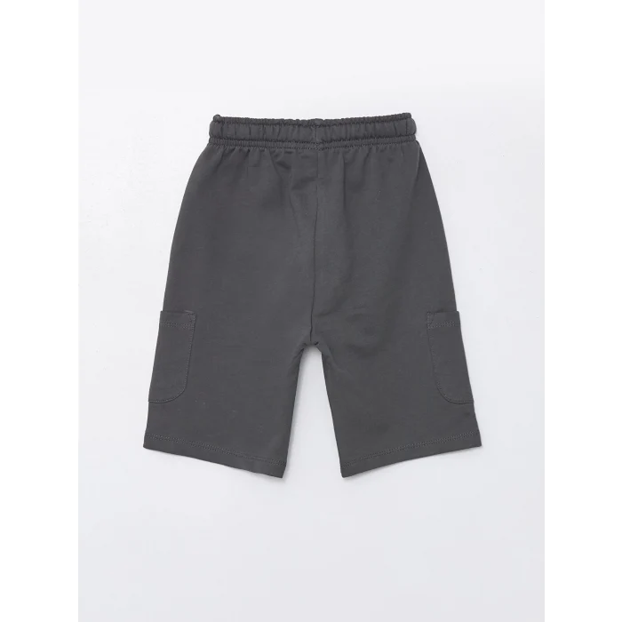 LCW Kids Bej Bisiklet Yaka Kısa Kollu Baskılı Erkek Bebek Tişört ve Şort 2li Takım