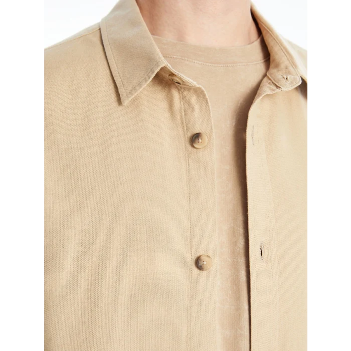 XSIDE Bej Rahat Kalıp Uzun Kollu Erkek Gömlek