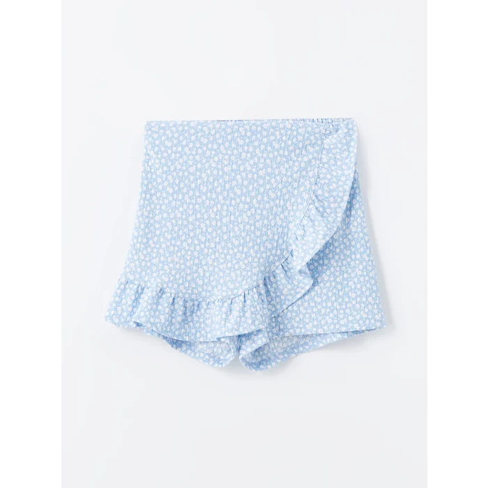 LCW Kids Mavi Beli Lastikli Kız Çocuk Şort Etek