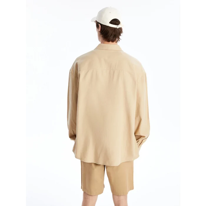 XSIDE Bej Rahat Kalıp Uzun Kollu Erkek Gömlek
