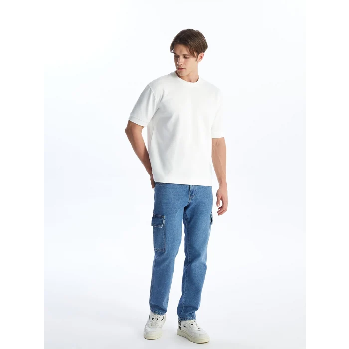 LCW Jeans Indigo 700 Straight Fit Erkek Kargo Jean Pantolon