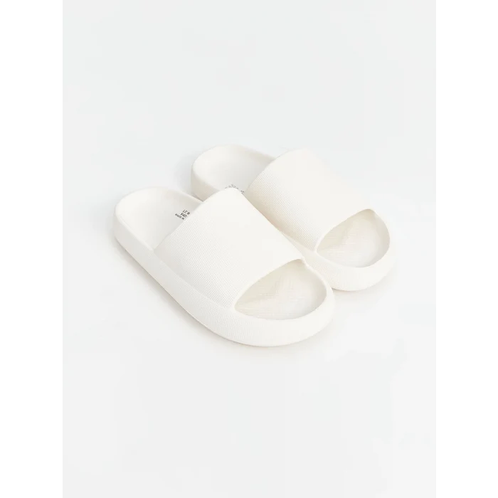 LCW STEPS Beyaz Kalın Taban Tek Bantlı Kadın Terlik