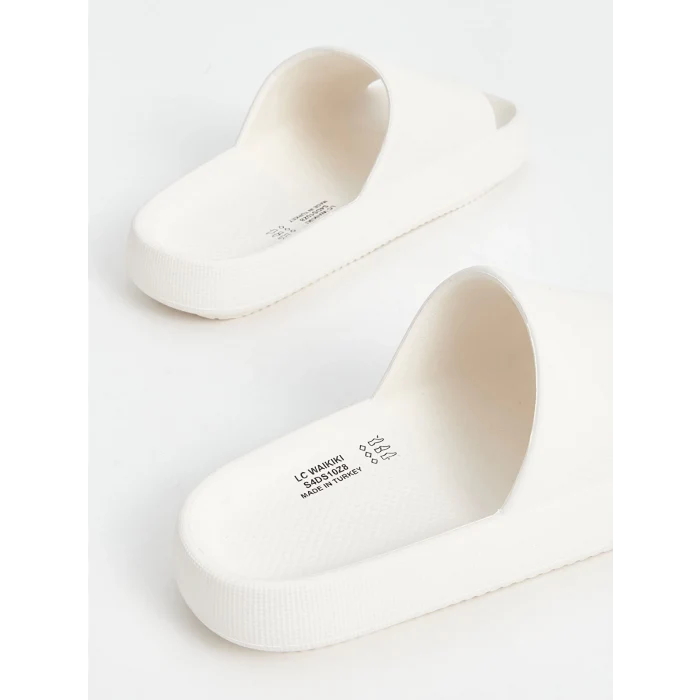 LCW STEPS Beyaz Kalın Taban Tek Bantlı Kadın Terlik
