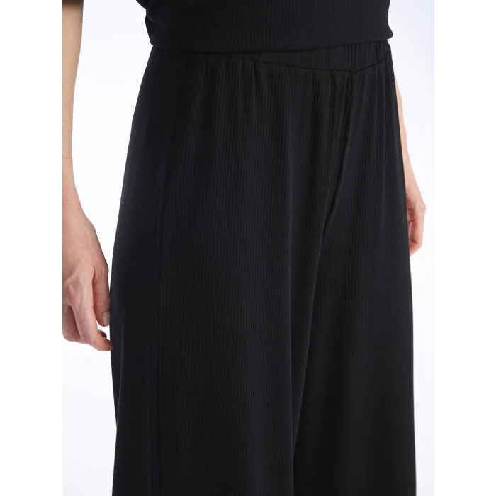 LCWAIKIKI Basic Siyah Kadın Beli Lastikli Düz Eşofman Altı