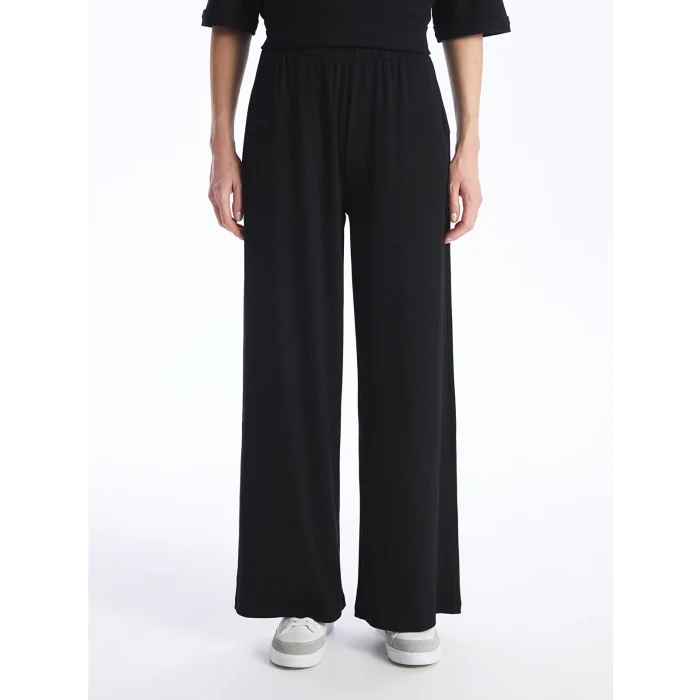 LCWAIKIKI Basic Siyah Kadın Beli Lastikli Düz Eşofman Altı