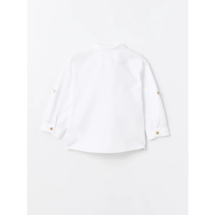 LCW Kids Beyaz Uzun Kollu Basic Erkek Bebek Gömlek ve Pantolon 2li Takım