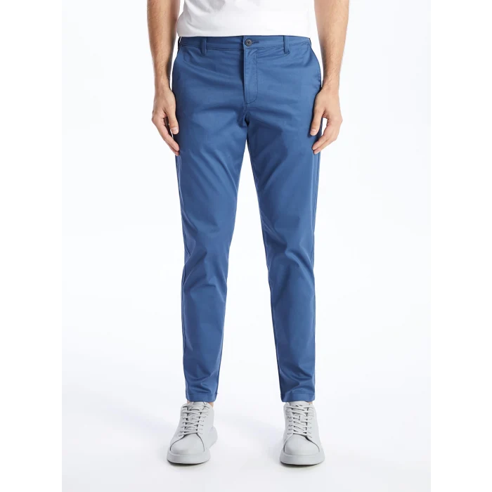LCWAIKIKI Classic Indigo Dar Kalıp Gabardin Erkek Chino Pantolon