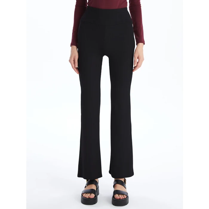 LCW Vision Siyah Beli Lastikli İspanyol Paça Kadın Tayt Pantolon