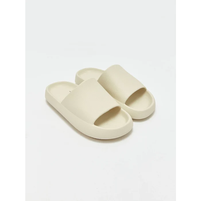 LCW STEPS Bej Kalın Taban Tek Bantlı Kadın Terlik